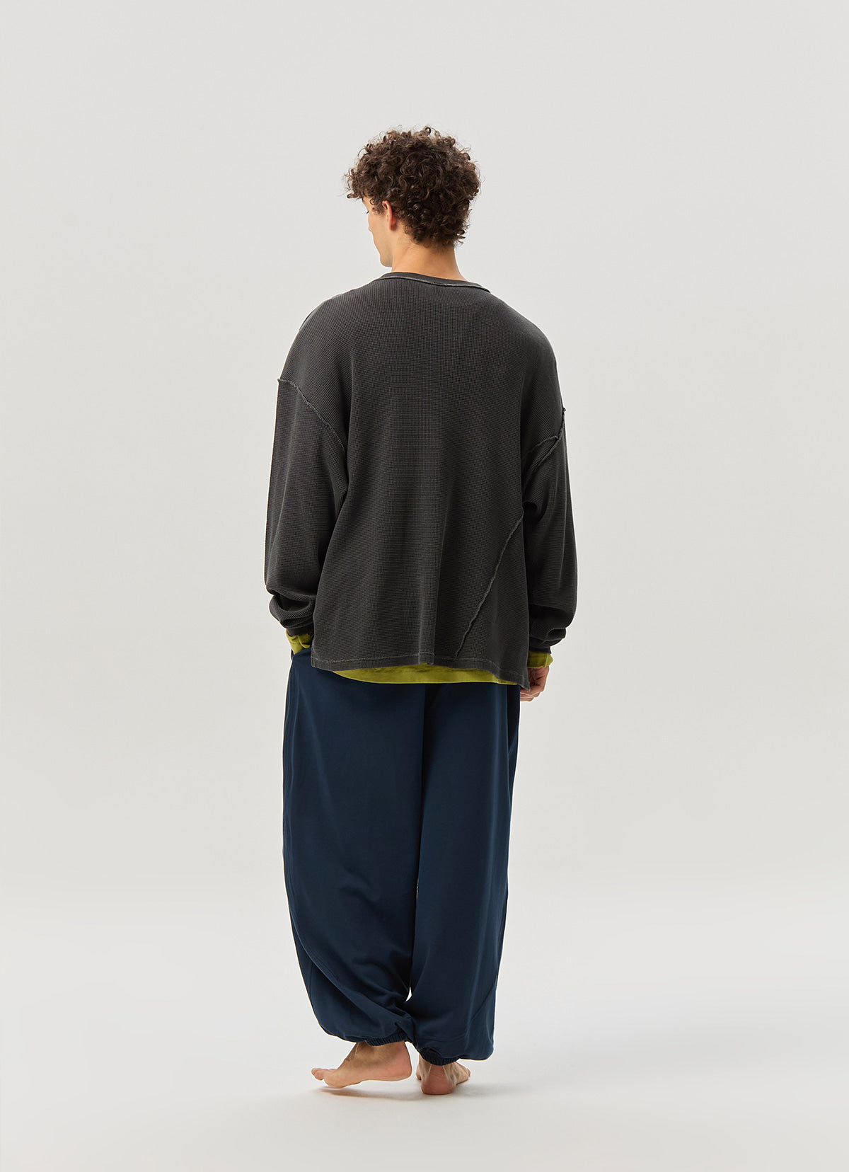 Waffle long sleeve (Unisex)_Black