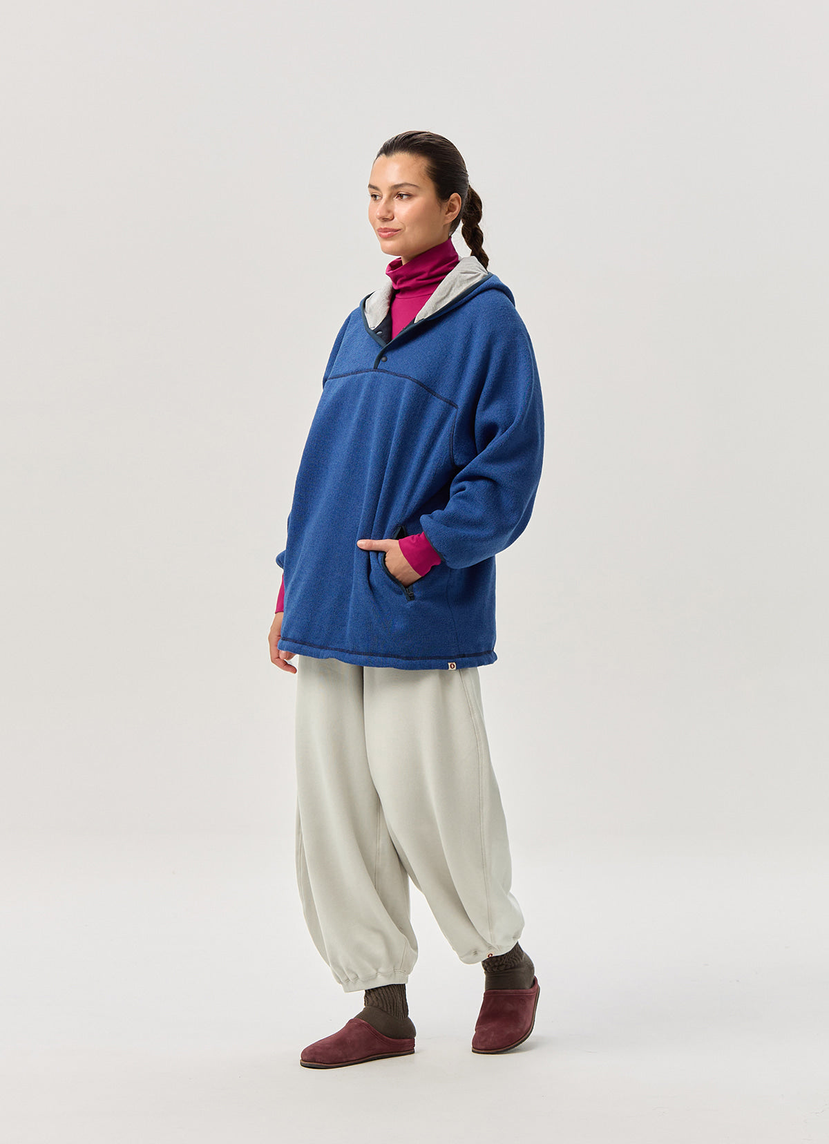 Melana fleece hoodie (Unisex)_Blue