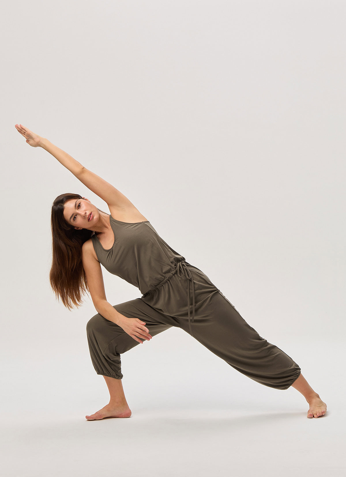 Racer string jumpsuit_Chocolate Chip