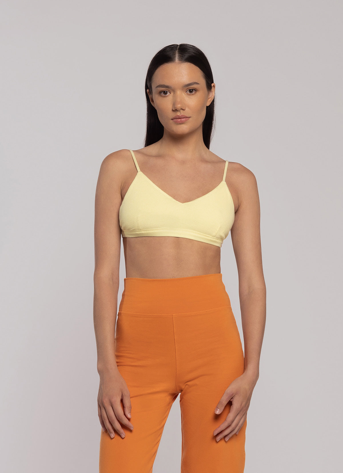 One-tone rib bra top_Lemonade