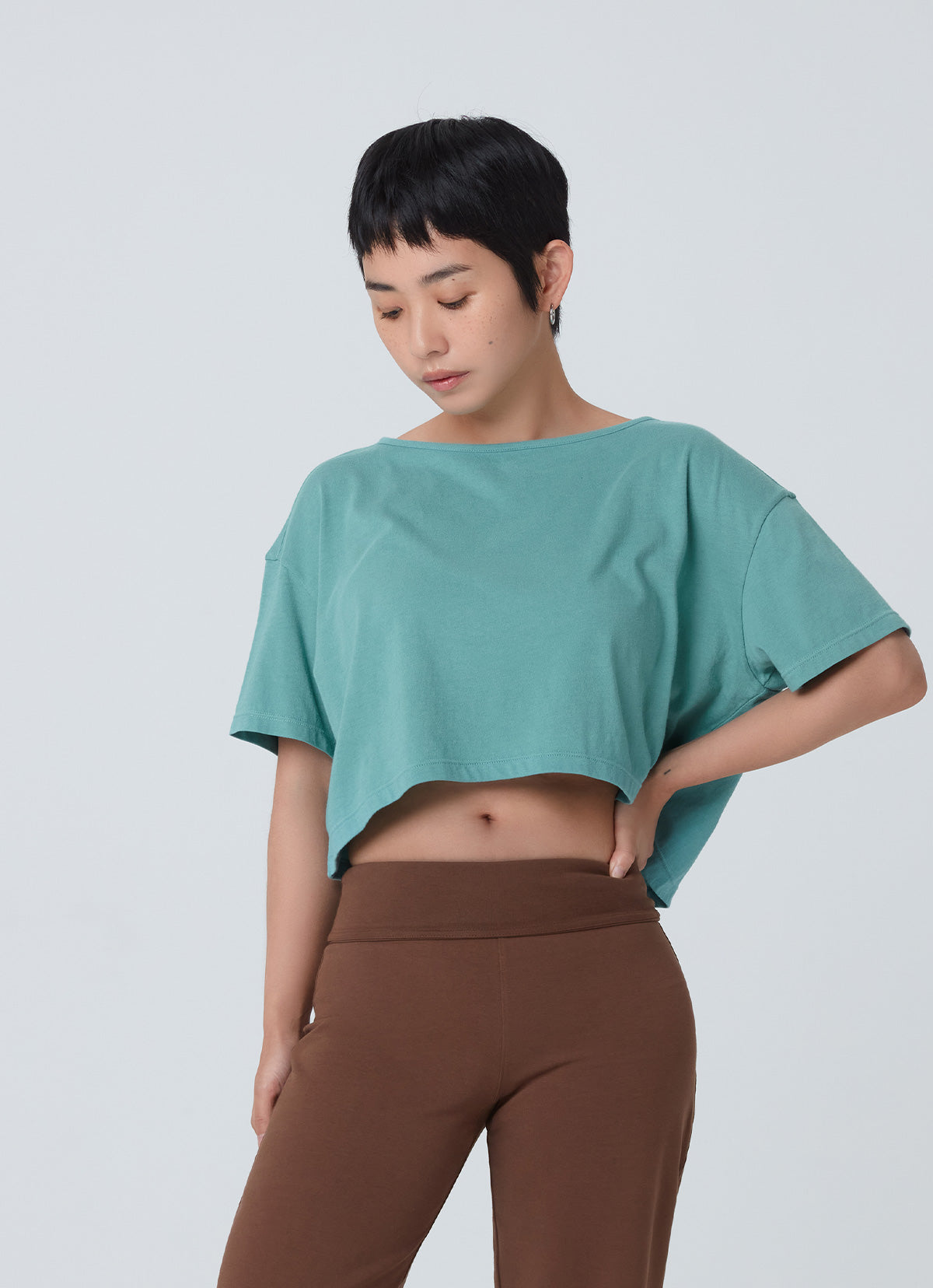 Medio short sleeve (Modal ver.)_Dusty Turquoise