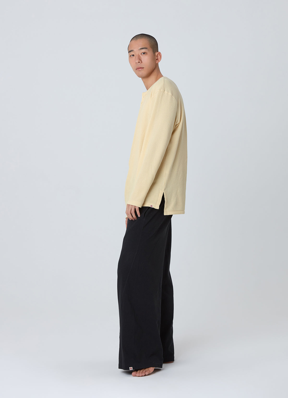 Waffle long sleeve t-shirts (For Men)_Dusty Yellow