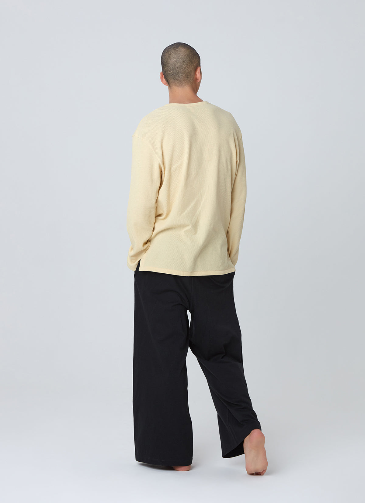 Waffle long sleeve t-shirts (For Men)_Dusty Yellow