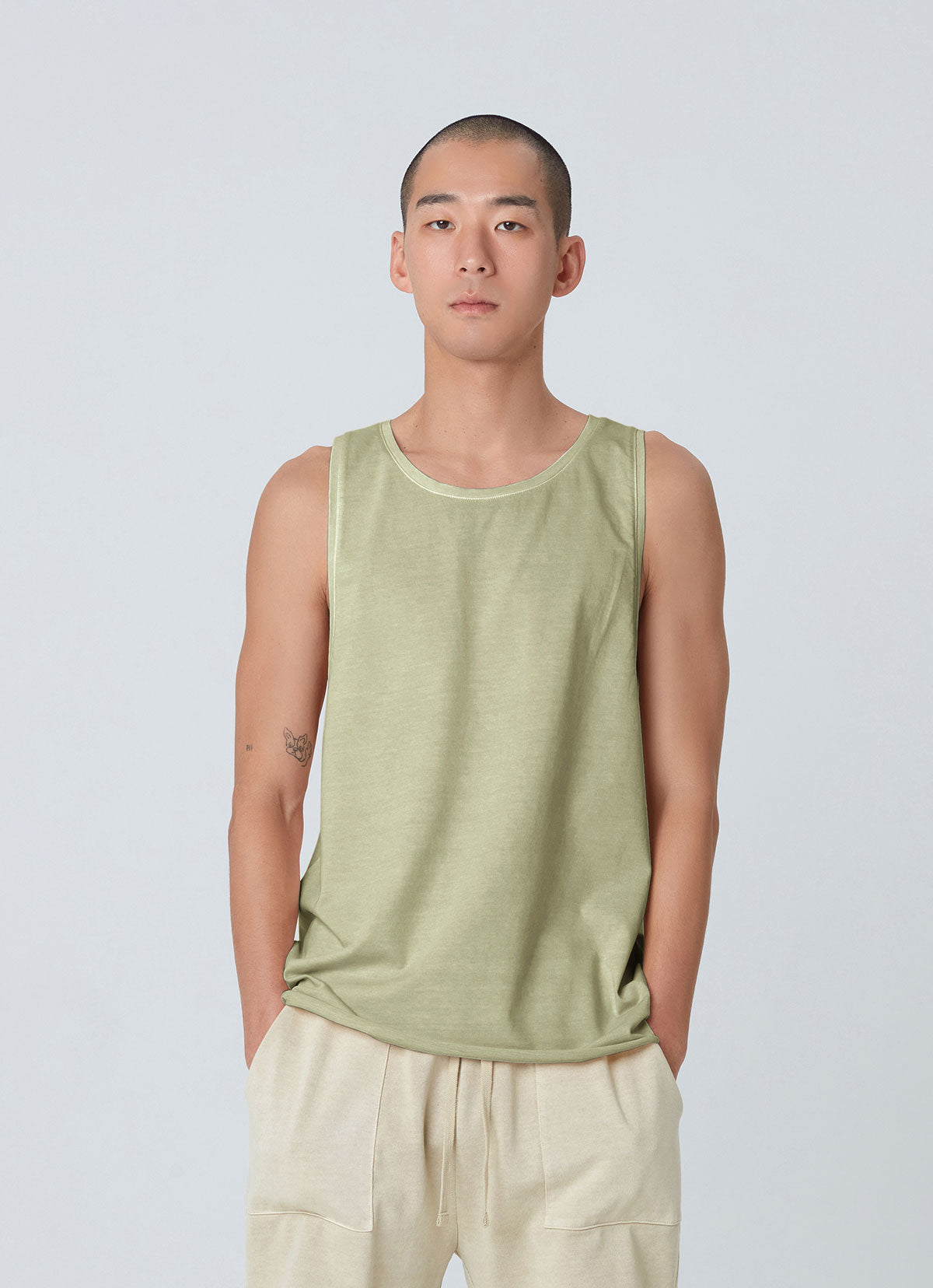 Short sleeve tank top (For Men)_Desert Sage