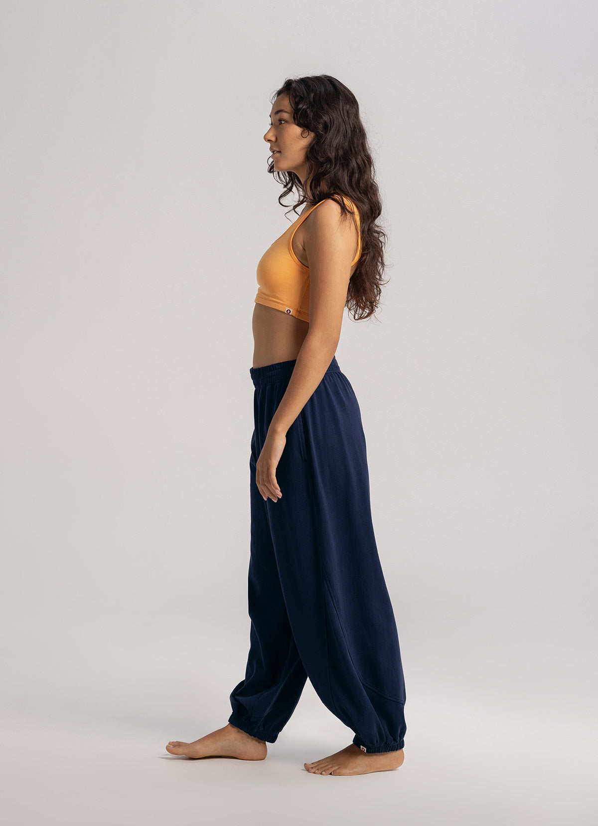 Diagonal jogger pants (Unisex)_Navy