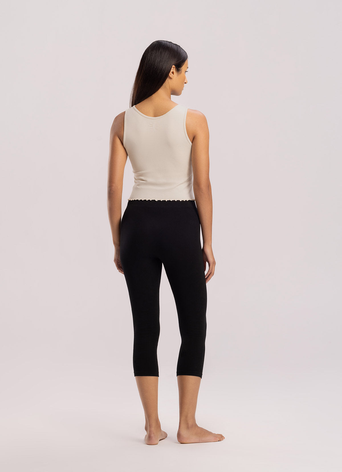 Seamless shirring leggings_Black