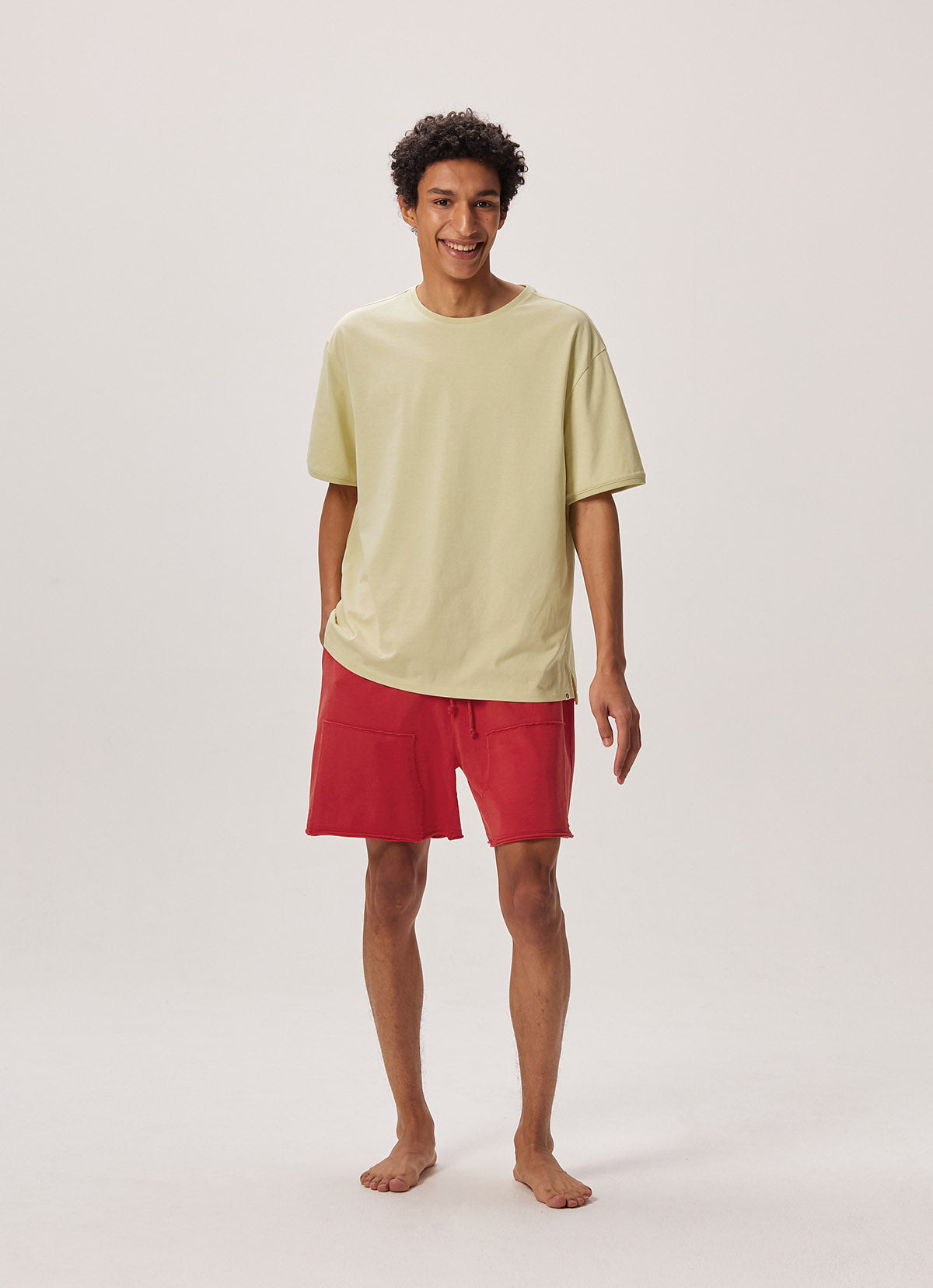 Plain short sleeve (For Men)_Yellow Beige