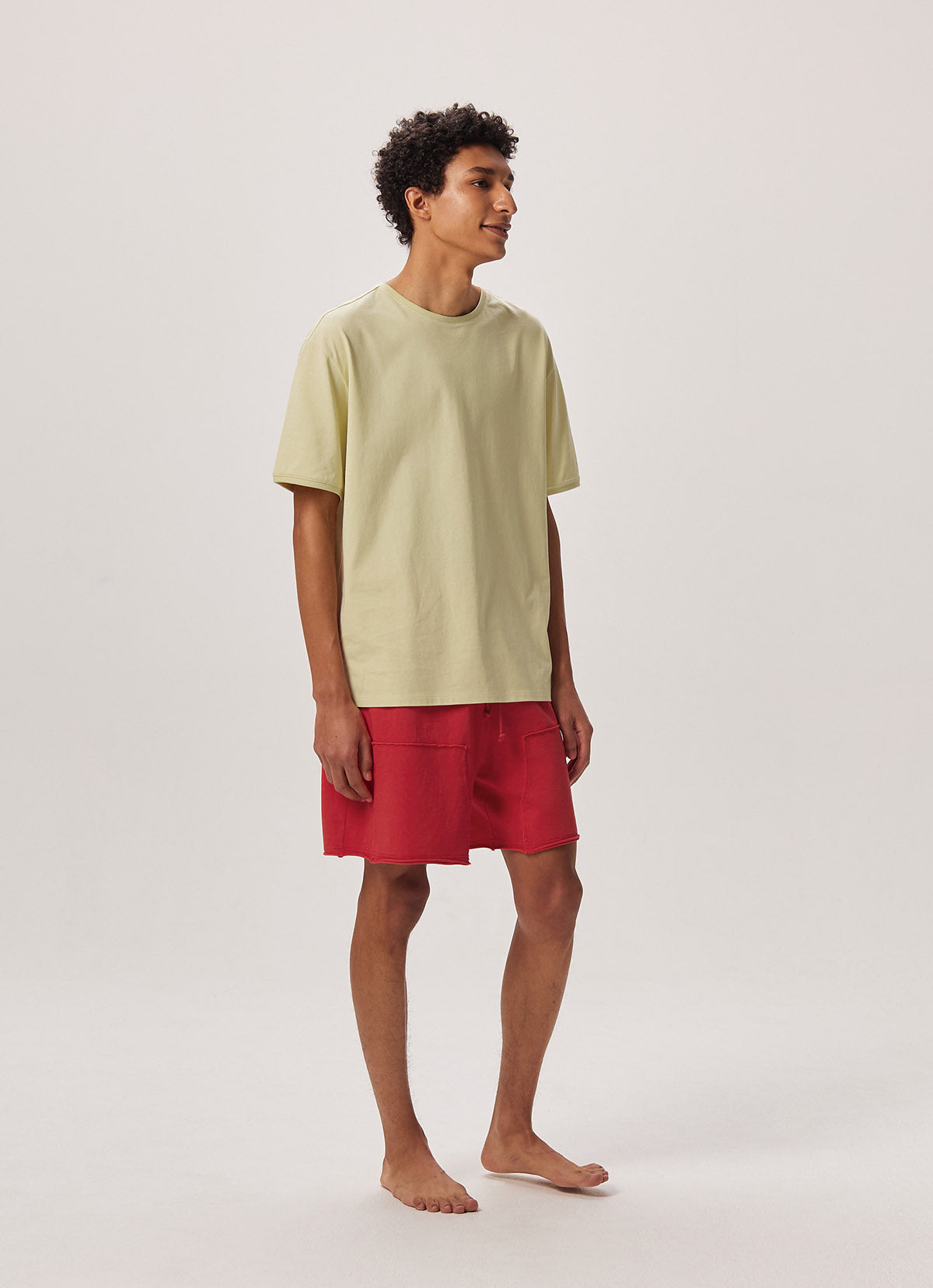 Plain short sleeve (For Men)_Yellow Beige