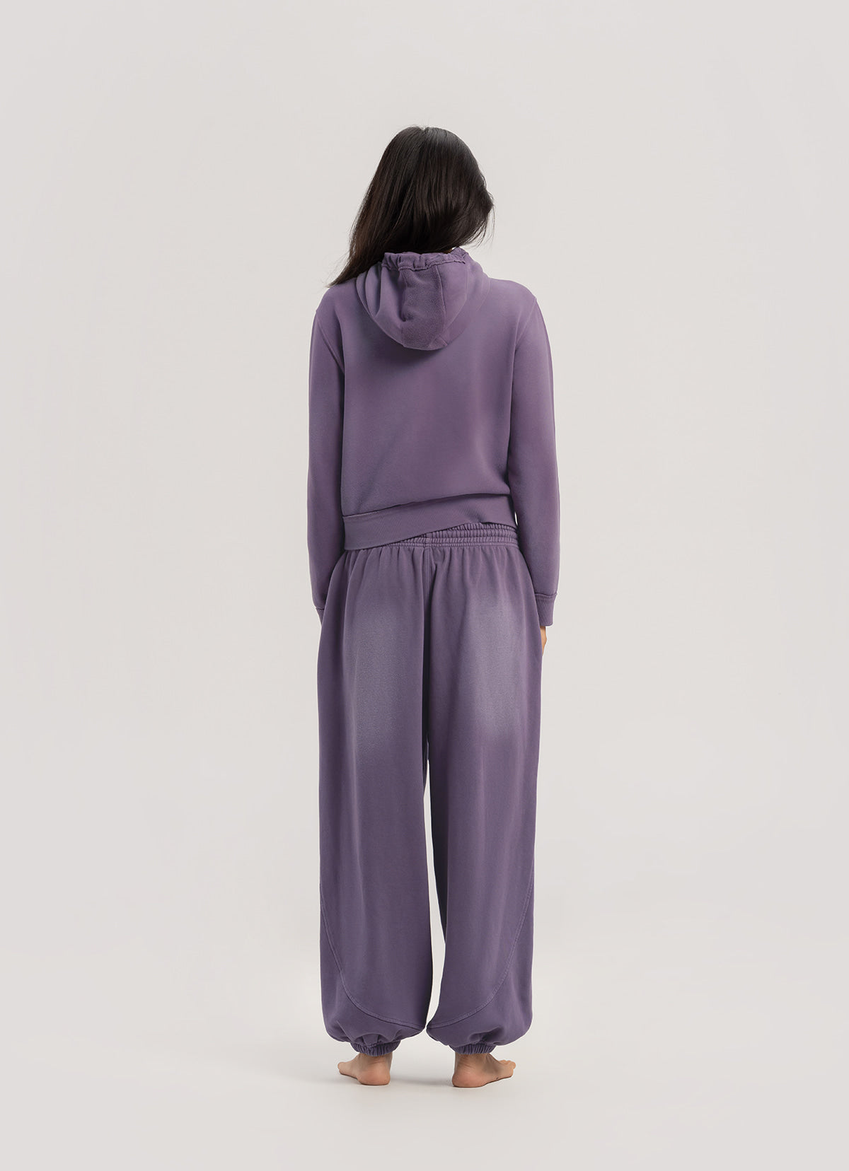 Fitted zip-up hoodie_dyed_Mulberry Purple
