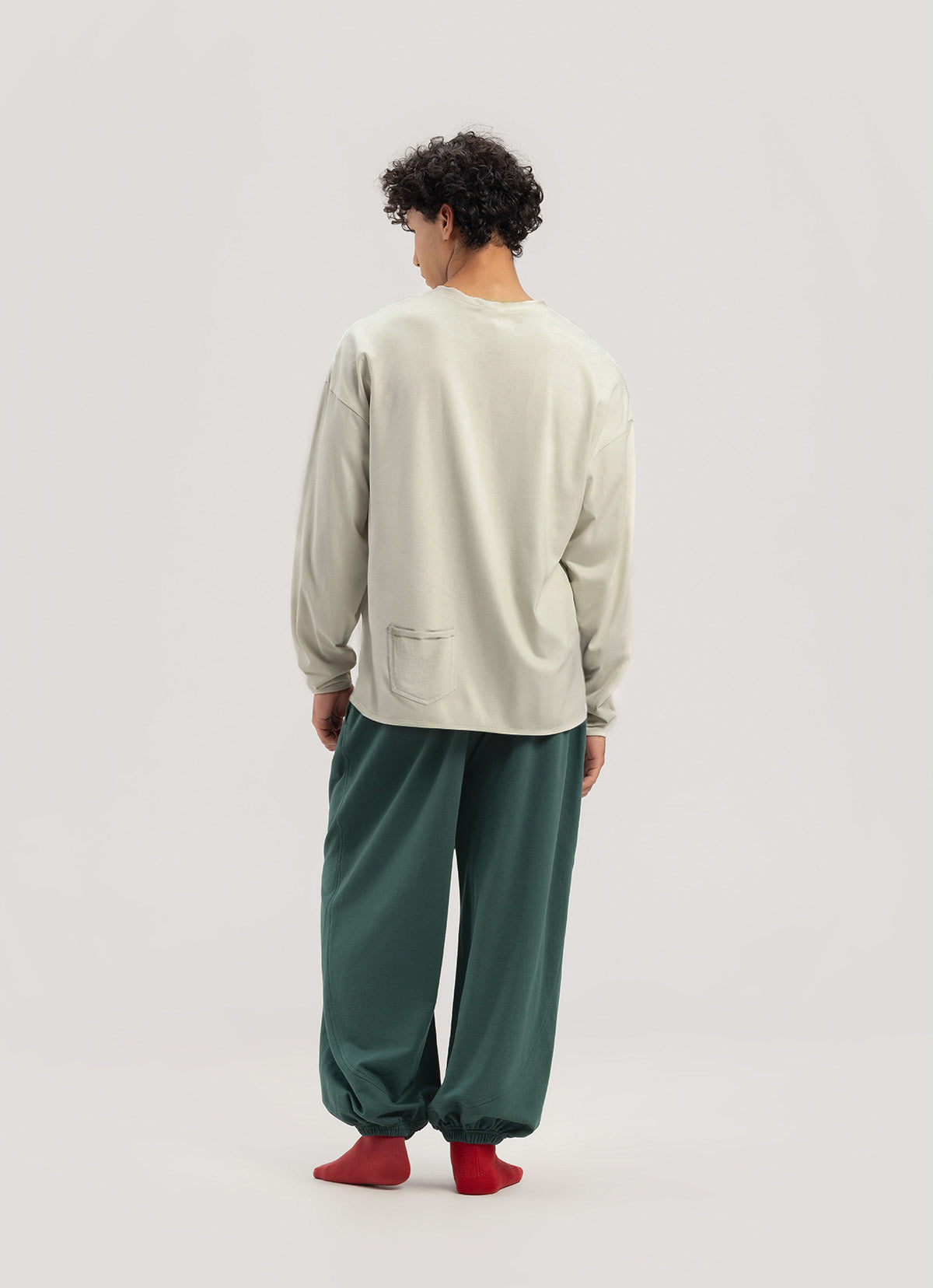 Small pocket long sleeve (Unisex)_Agate Gray