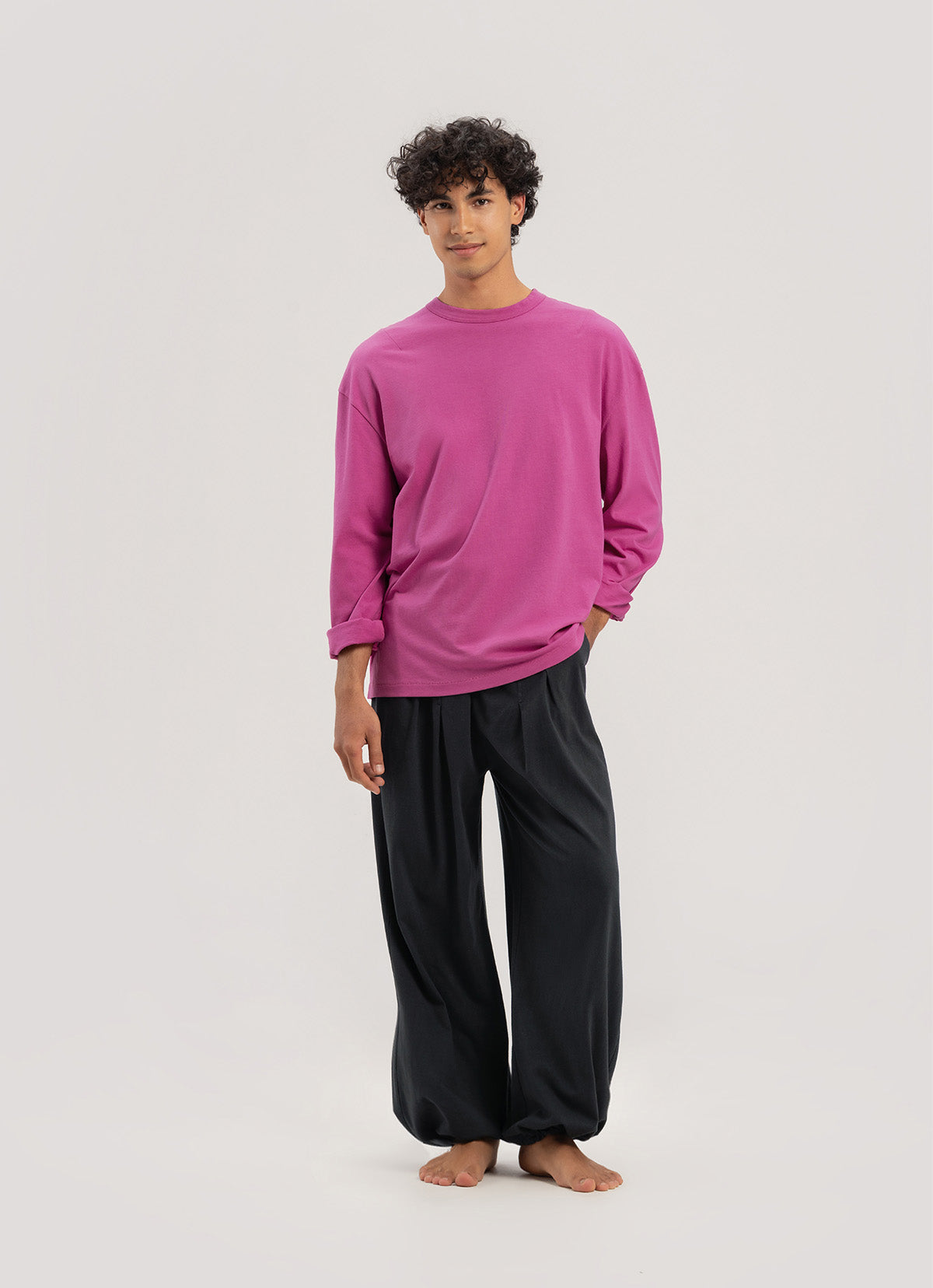 Small pocket long sleeve (Unisex)_Dahlia Mauve