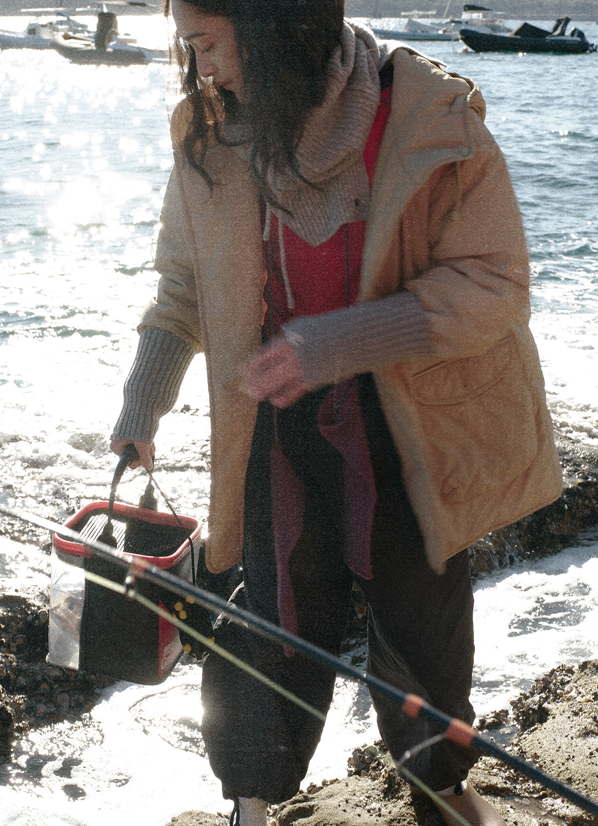 Padded wide pants_Sky Captain