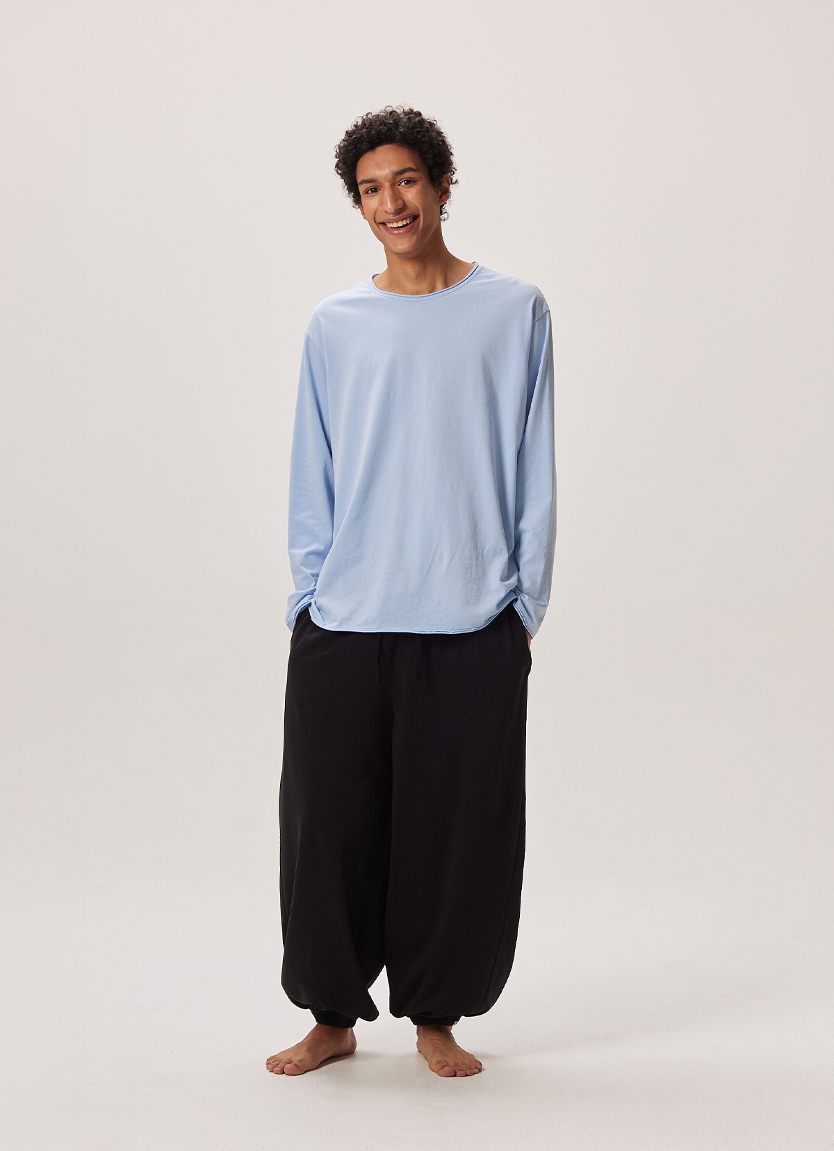 Diagonal jogger pants (For Men)_Black