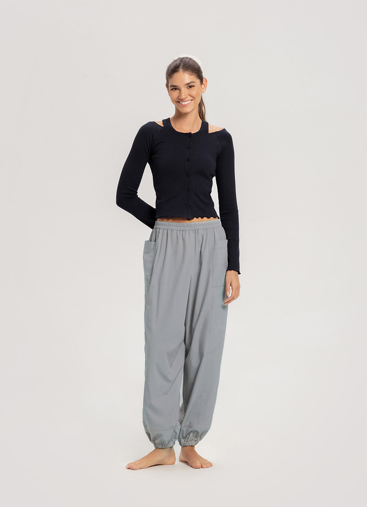 Racer rib tank top_Navy Blazer