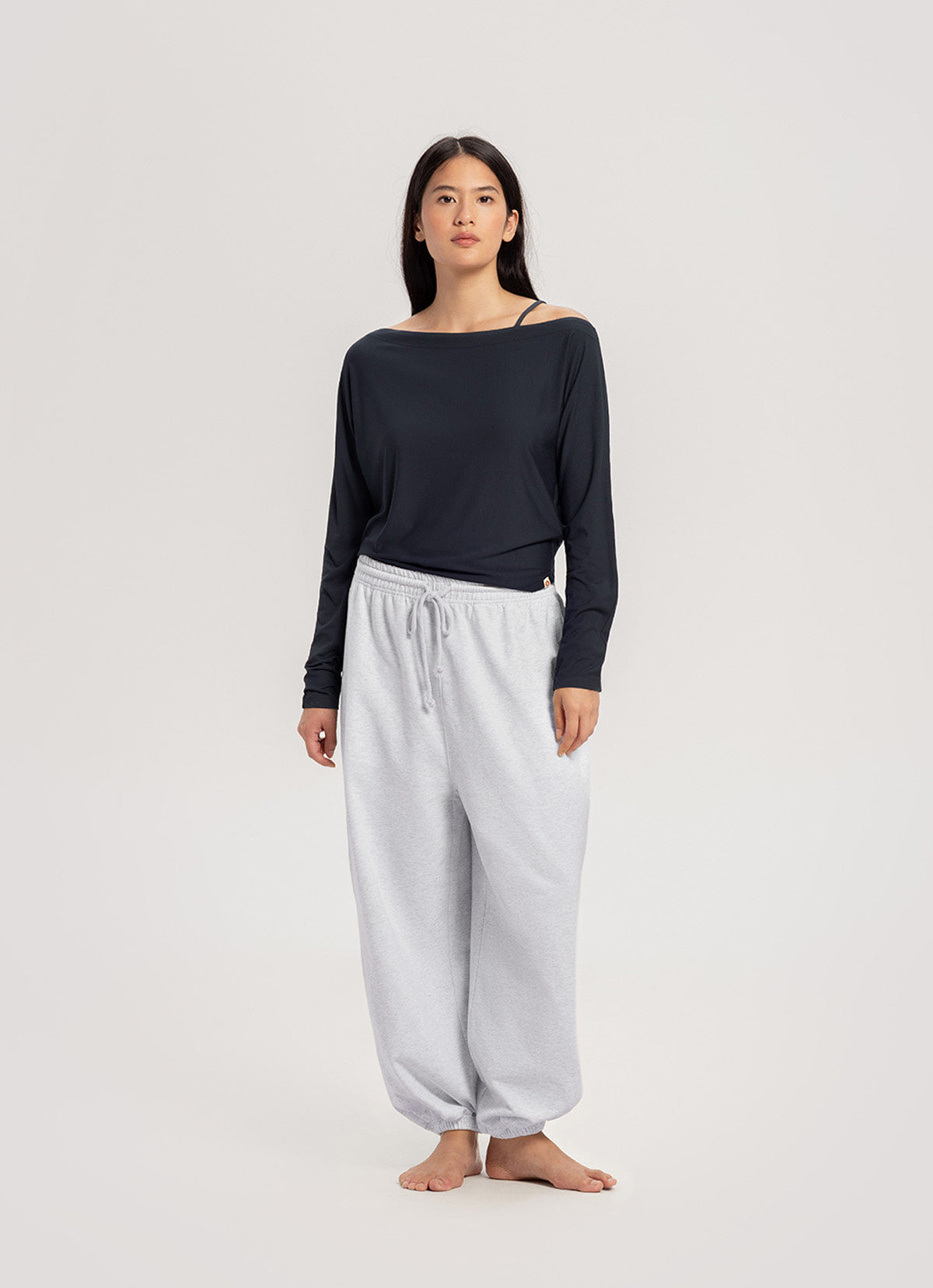 Off-shoulder long sleeve_Blueberry