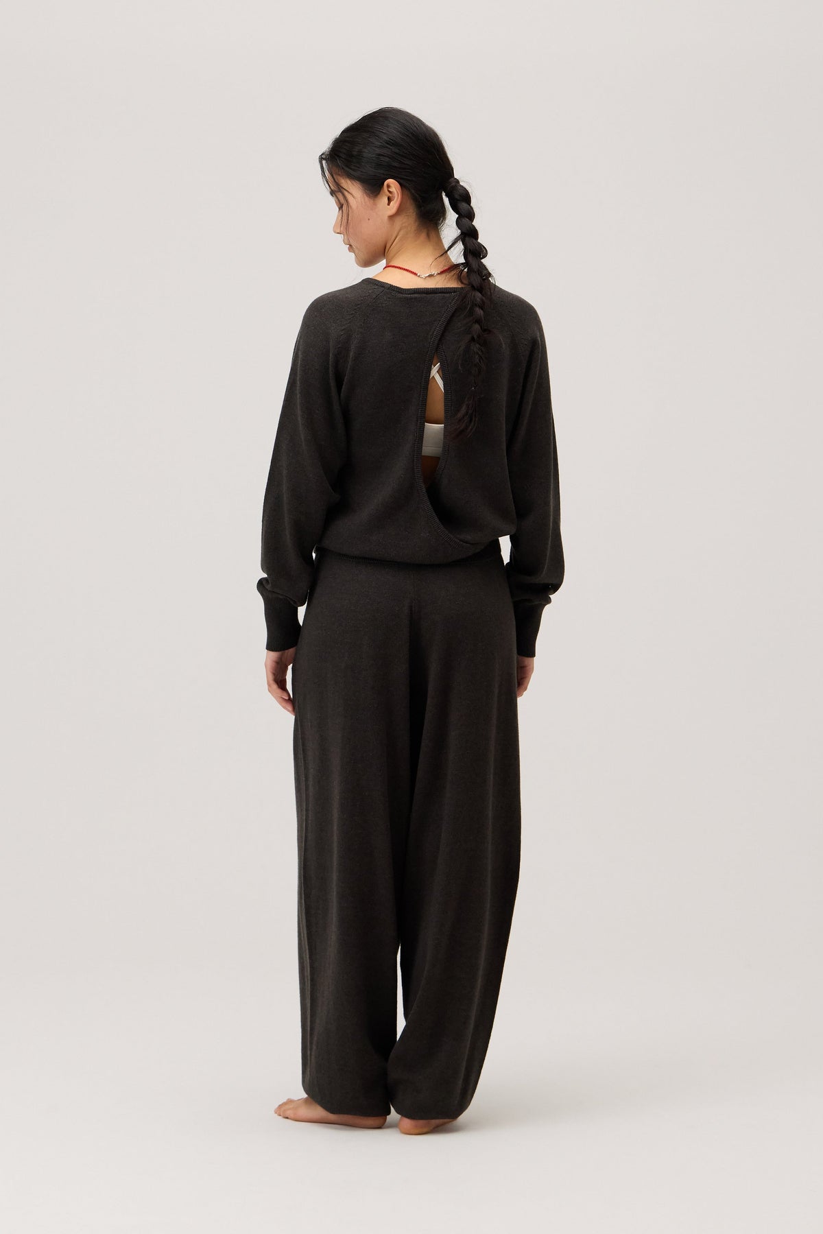 Foveo knit jogger_Dark Melange Grey