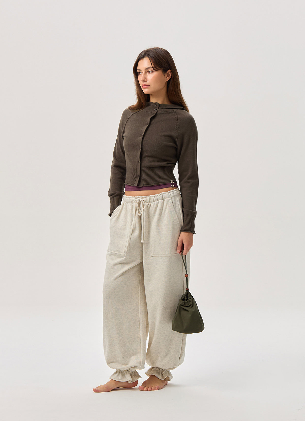 Ame jogger pants_Oatmeal Melange