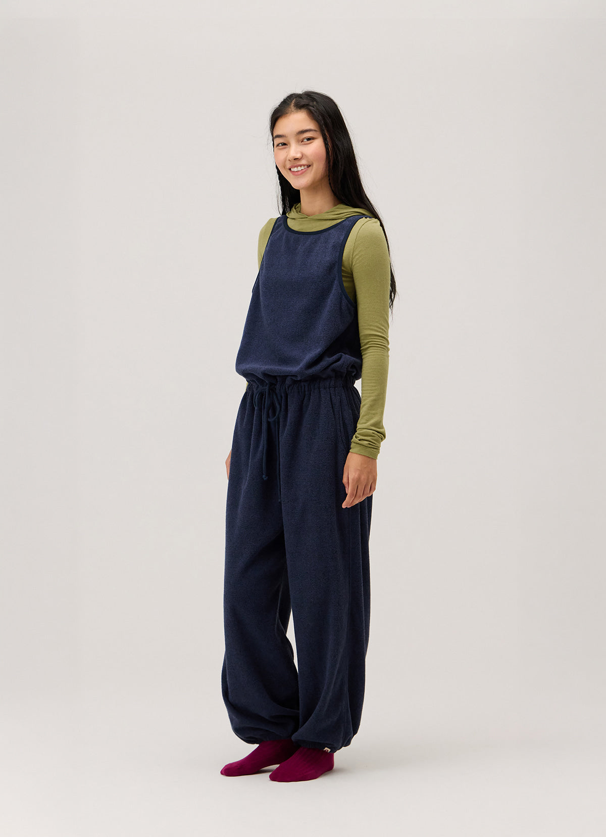 Fleece overalls_Blue Multi