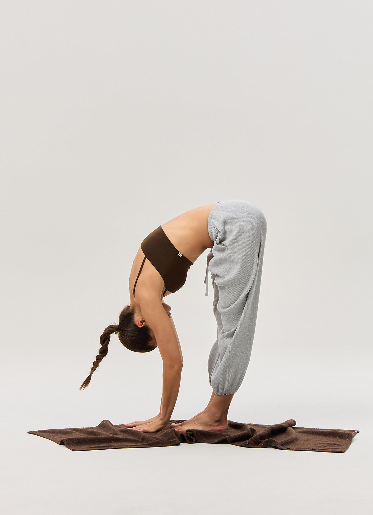 Rib jogger pants #3_Melange Grey