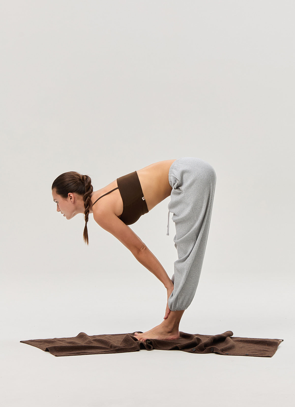 Rib jogger pants #3_Melange Grey