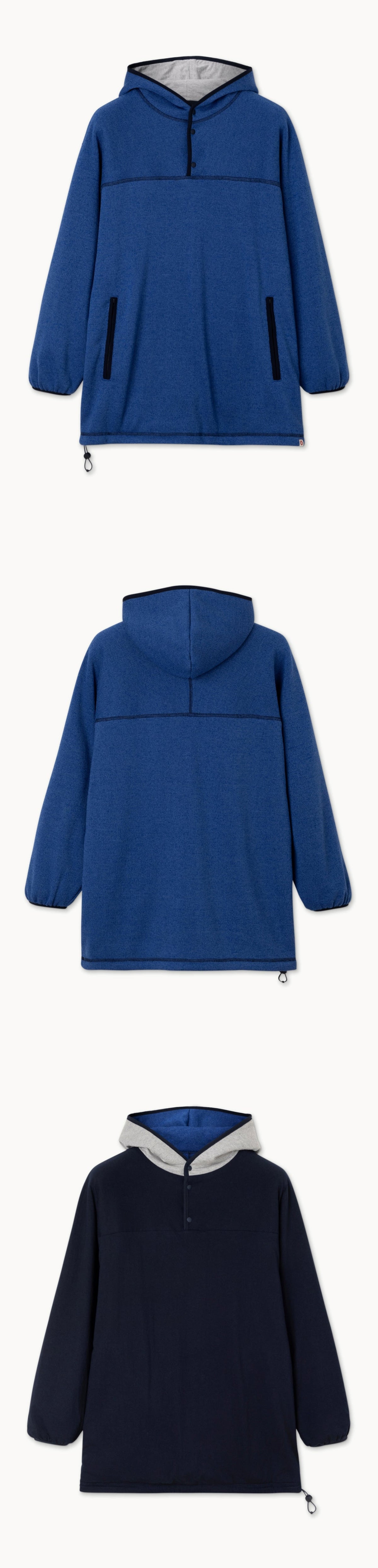 Melana fleece hoodie (Unisex)_Blue