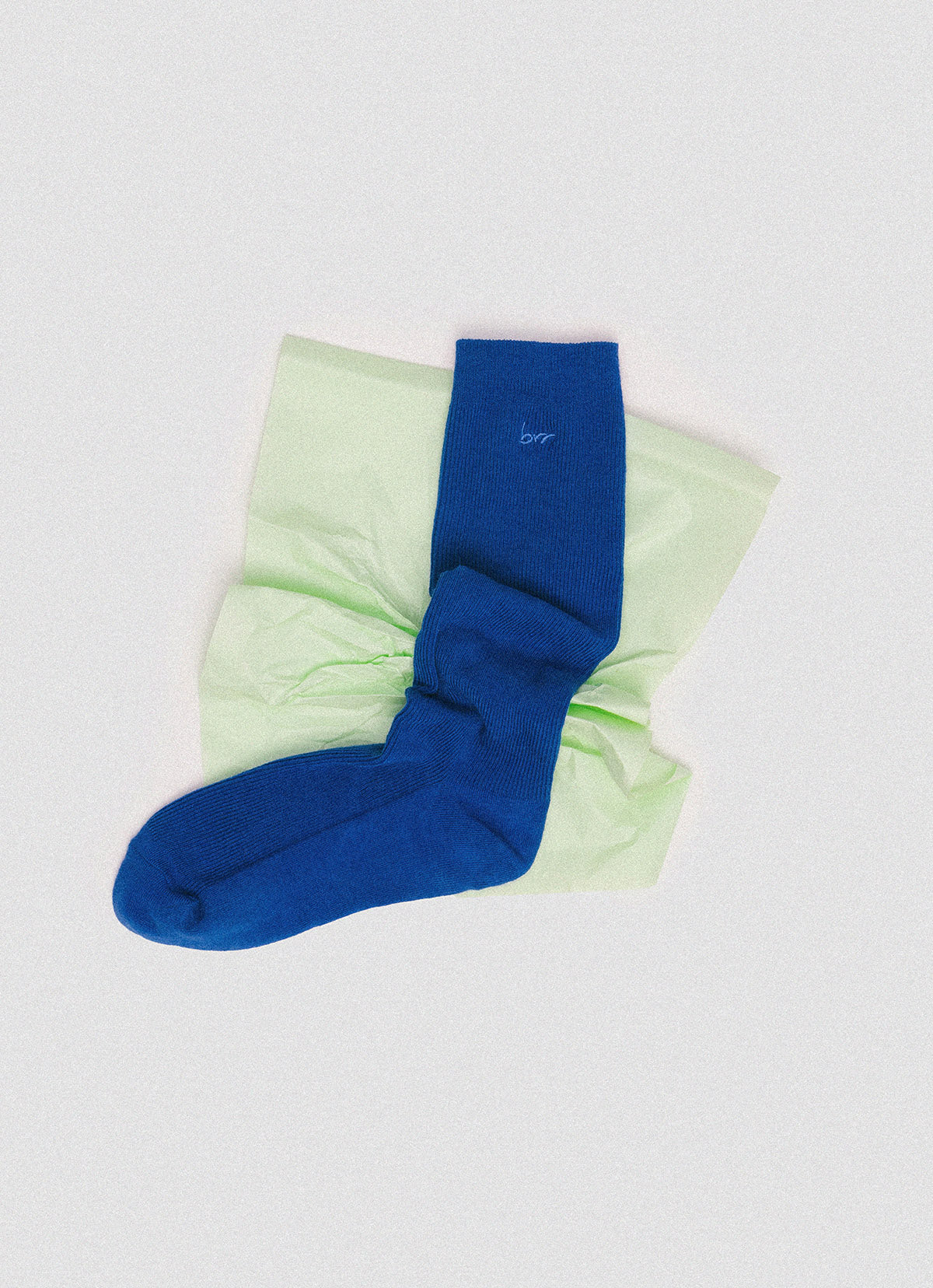 Rib high socks_Blue