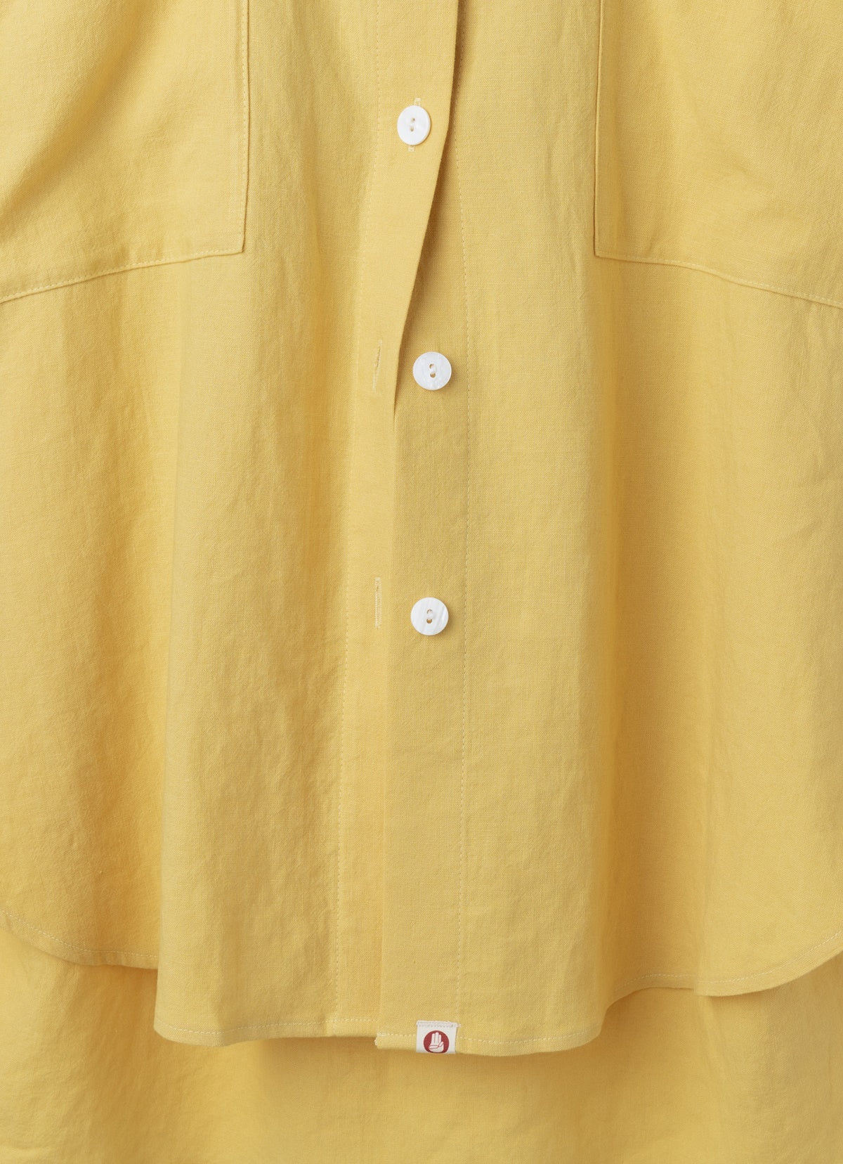 Linen oversized button up shirt_Yellow